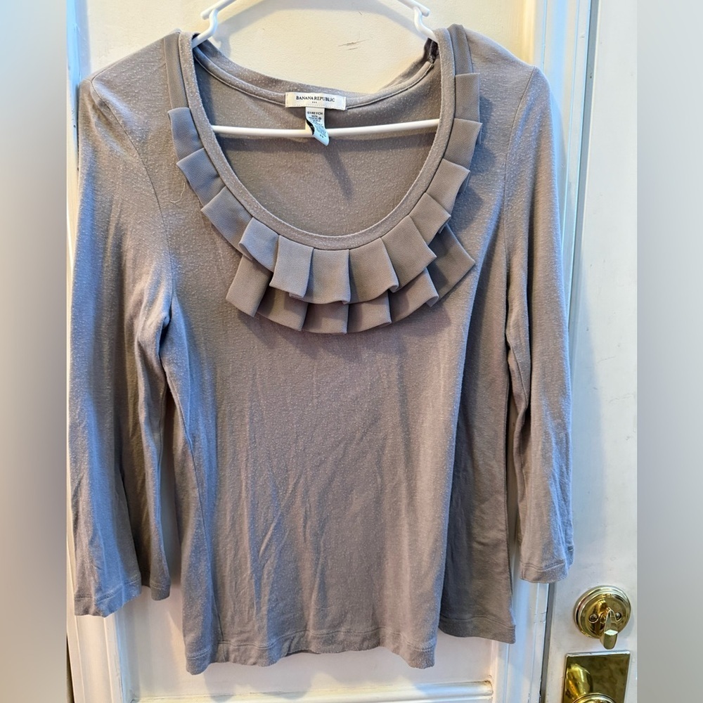 Banana Republic Stretch Ruffle Neckline Top